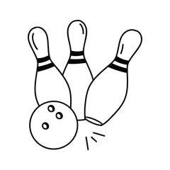 Bowling ball and pins for fun and competitive indoor games