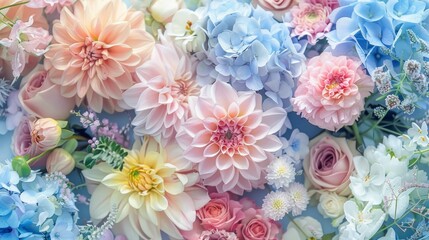 The combination of the pastel colors and flowers creates a soft, feminine, and visually pleasing composition.