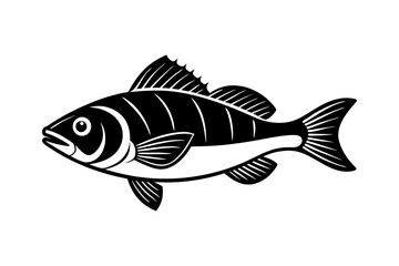 Creative Cute Fish line art vector design with a white background 