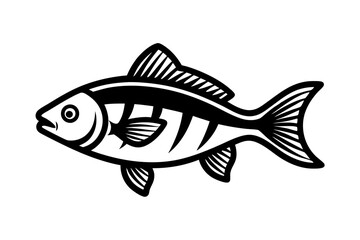 Creative Cute Fish line art vector design with a white background 