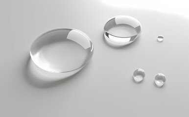 Water droplets and bubbles