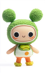 Fototapeta premium A green stuffed animal with a green outfit and a yellow face