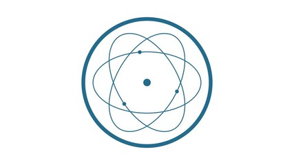 Symbol of atom isolated in white background