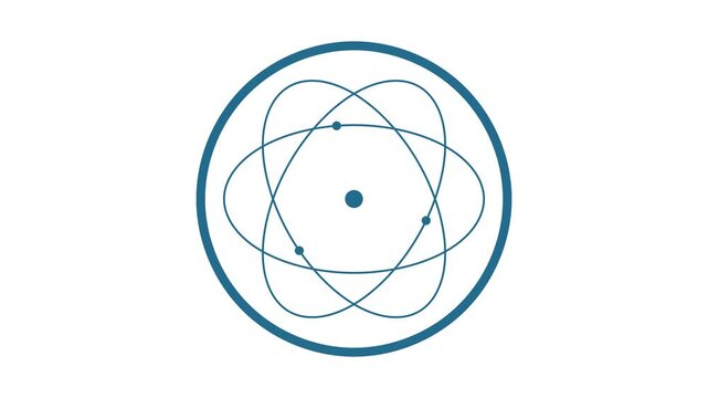 Symbol of atom isolated in white background