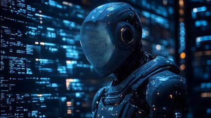 Fototapeta premium AI's Dominion:Controlling Humanity through Predictive Analytics and Automation - A surreal and futuristic digital exploring the concept of advanced systems manipulating and dominating human behavior