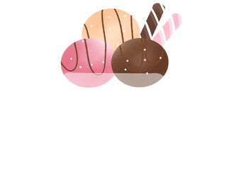 chocolate and vanilla and strawberry ice cream 