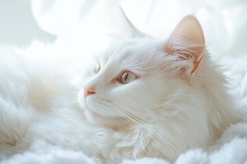 Studio Whiskers: The Charm of Red and White Cat Against a White Backdrop, generative ai