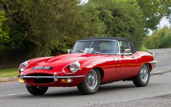 1969 red E-type Jaguar car