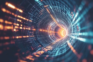 Obraz premium Data Tunnel - Accelerating Data Transfer in the Digital Realm