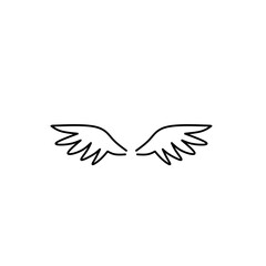 Doodle outline sketch angel wings