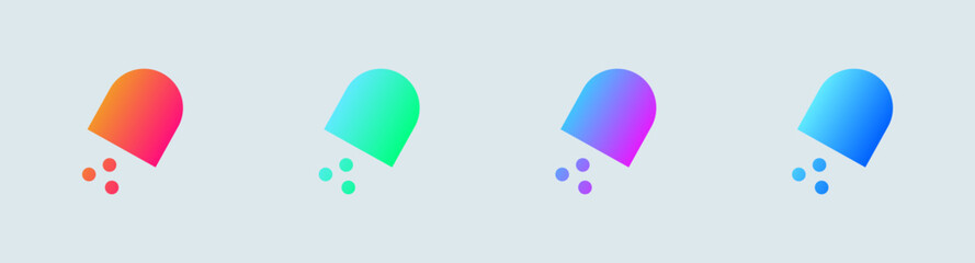 Powder solid icon in gradient colors. Mineral signs vector illustration.