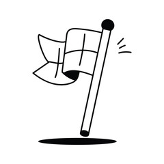 Sports checkered flag, racing flag icon design