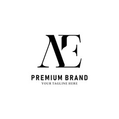 Modern Creative AE Logo Design. icon initial Based Monogram and Letters in Luxury vector
