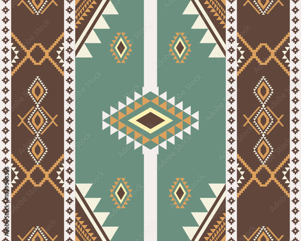 Wall mural abstract Traditional geometric ethnic fabric pattern ornate elements with ethnic patterns design for textiles, rugs, clothing, sarong, scarf, batik, wrap, embroidery, print, curtain, carpe