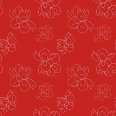 Christmas seamless pattern with red background