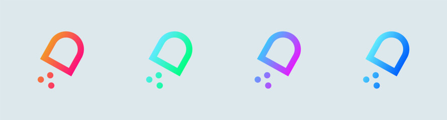 Powder line icon in gradient colors. Mineral signs vector illustration.
