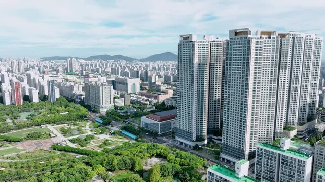 apartment complex in Bucheon City that was shot by aerial