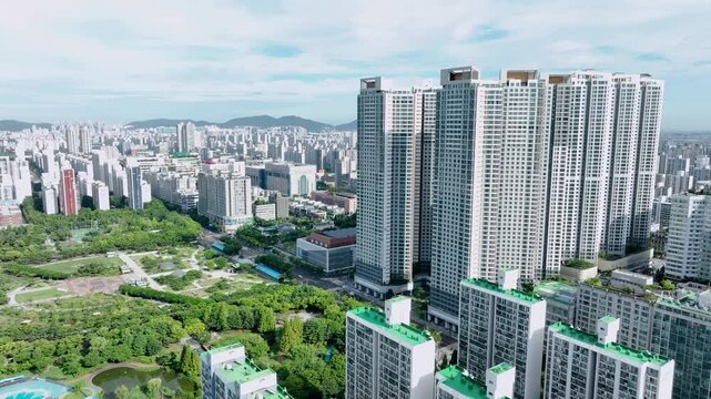 apartment complex in Bucheon City that was shot by aerial