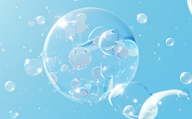Water droplets and bubbles