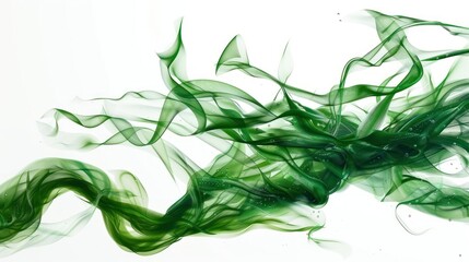 Abstract Green Swirling Fabric