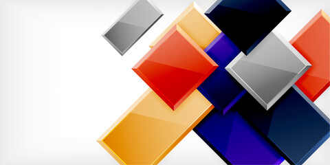 Glass toy style square shapes abstract design. Vector Illustration For Wallpaper, Banner, Background, Card, Book Illustration, landing page