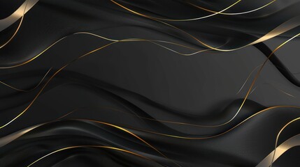 Abstract Black and Gold Waves