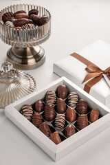 Gourmet Chocolates in a Luxurious White Box