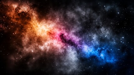 Fototapeta premium A star field image, featuring a black background dotted with multicolored stars in the foreground