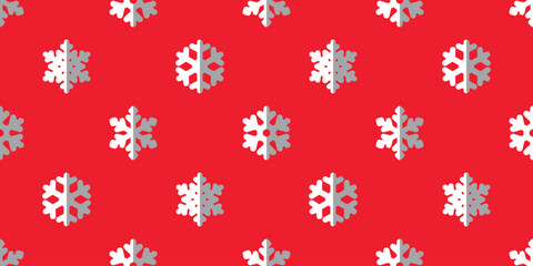 christmas seamless pattern snowflake snow Santa Claus hat vector cartoon doodle red scarf isolated gift wrapping paper tile wallpaper repeat background illustration design