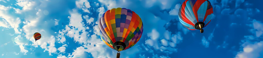 Hot Air Balloon Adventure: Soaring Through the Sky with Clouds