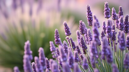 Obraz premium Lavender Flowers in Bloom Closeup,