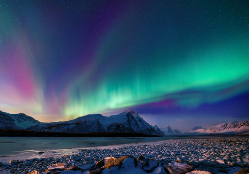 Polarlichter am norwegischem Himmel 