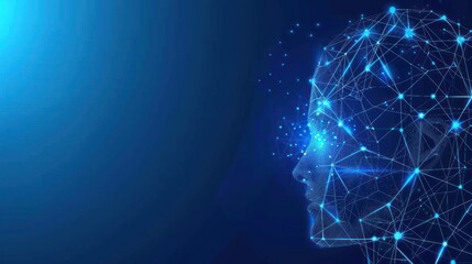 Digital Human Profile with Connected Lines