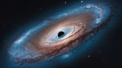 Fototapeta premium Black Hole Accretion Disk Galaxy Space