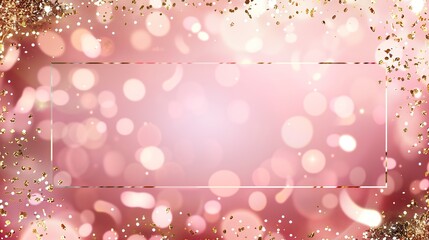 A glamorous pink and gold glittering frame on an elegant background. Perfect for upscale party decorations, birthdays, or holiday events with a touch of posh and chic glamour 2026 - 2027.