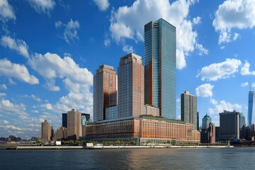 Naklejka premium Downtown Brooklyn Cityscape with Urban Architecture and Skyline Buildings