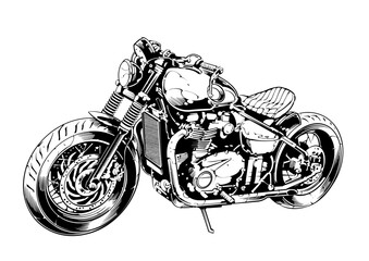 motorcycle on black bobber bonneville triumph © Artmazigh