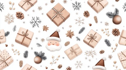 Festive Christmas pattern with holiday elements