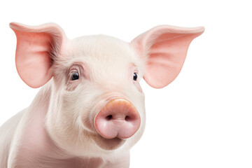 Portrait of pig isolated on a transparent background.