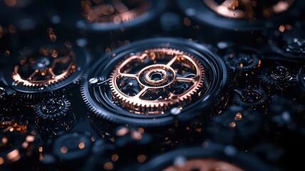 Close-up of intricate gears in motion, symbolizing high efficiency and seamless operation in engineering design.