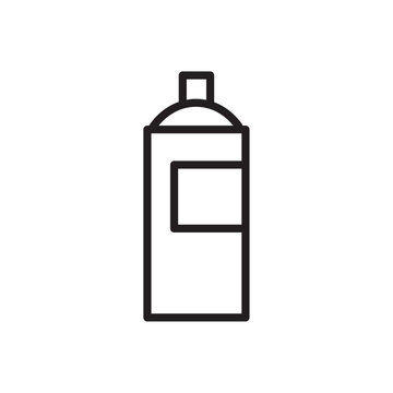recommend clip art: Aerosol spray paint can icon Flat line illustration