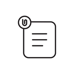 Attach document icon Flat line illustration