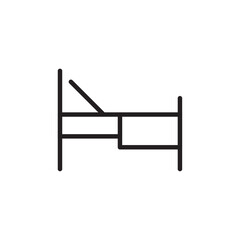 Bed icon Flat line illustration