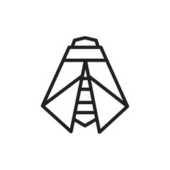 Bee icon Flat line illustration