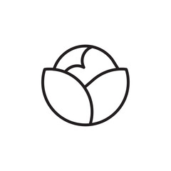 Cabbage icon Flat line illustration