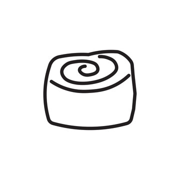 recommend clip art: Cinnamon Roll icon Flat line illustration