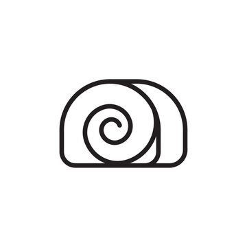 recommend clip art: cinnamon roll icon Flat line illustration