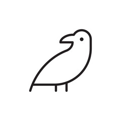 Crow icon Flat line illustration