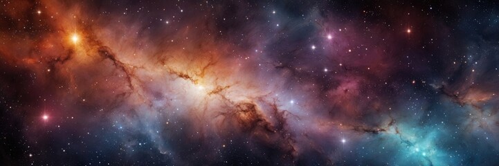 Fototapeta premium Colorful nebula and stars Space abstract background