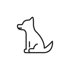 Dog icon Flat line illustration